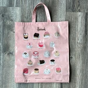 Harrods Tote Pink Tote Bag Afternoon Tea at Harrods Cakes Shopping Bag
